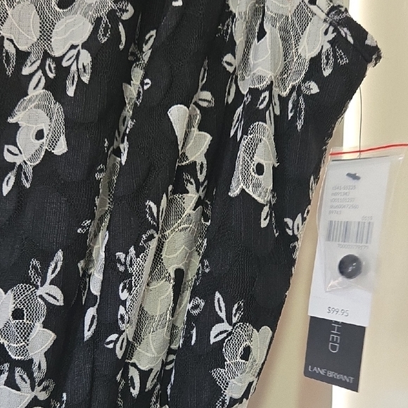Lane Bryant Black and White Floral‎ Midi Dress Size 16 - Picture 6 of 11